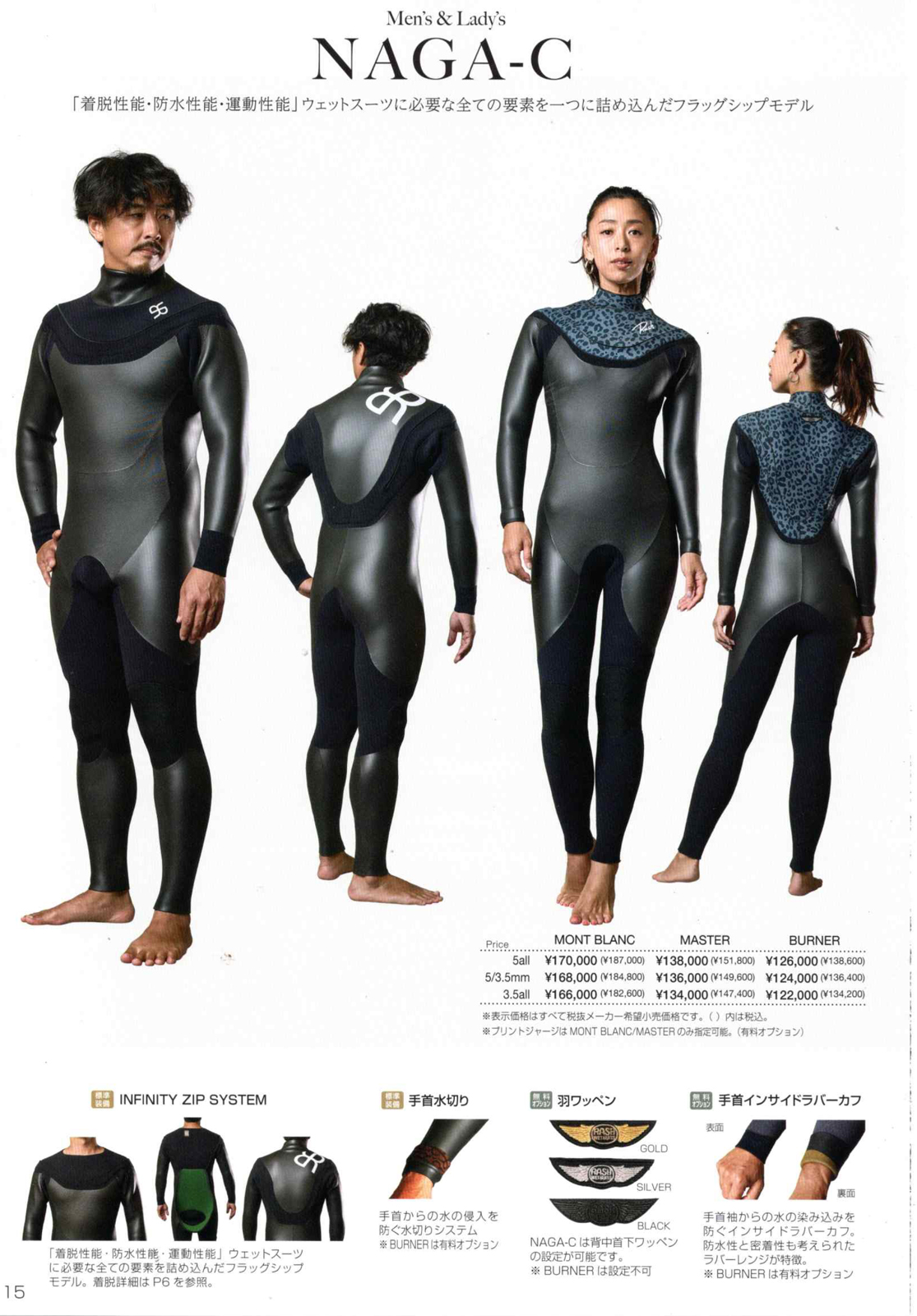 RASHウエットスーツ フルスーツ 2026コールドウオーターシリーズ BZ-5