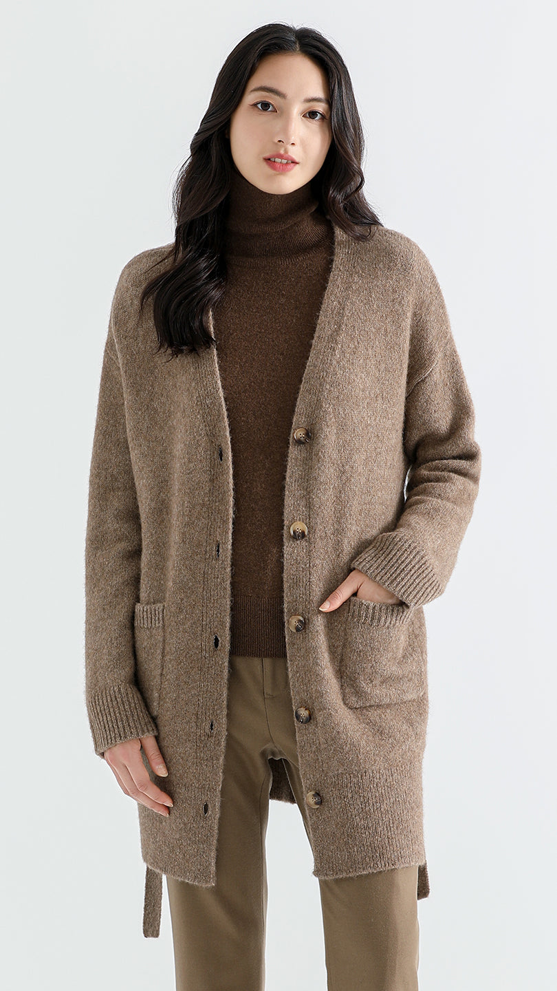 Long Yak Wool Cardigan | SHOKAY