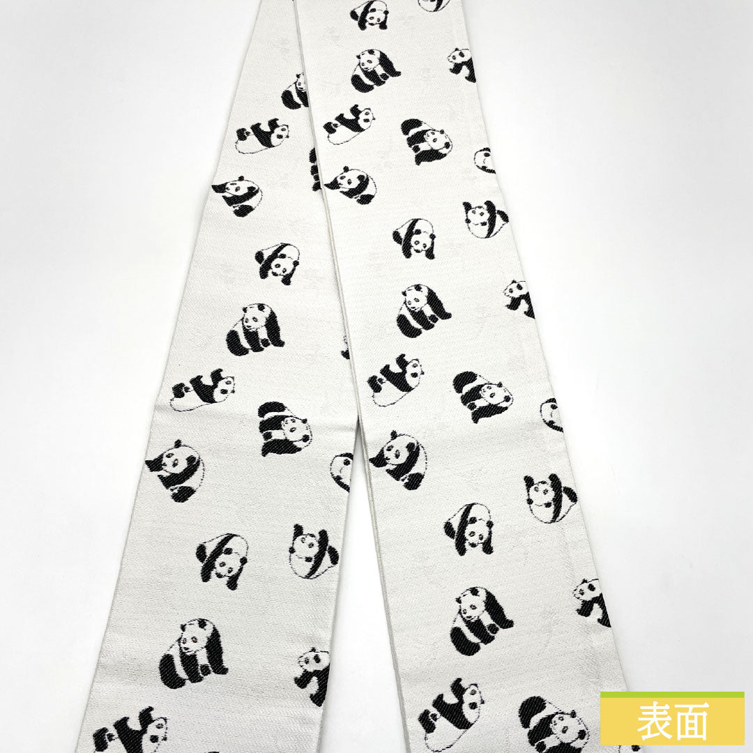 リサイクル着物】（新品未使用品）半幅帯 正絹 NEWランク 銀白色（ぎん