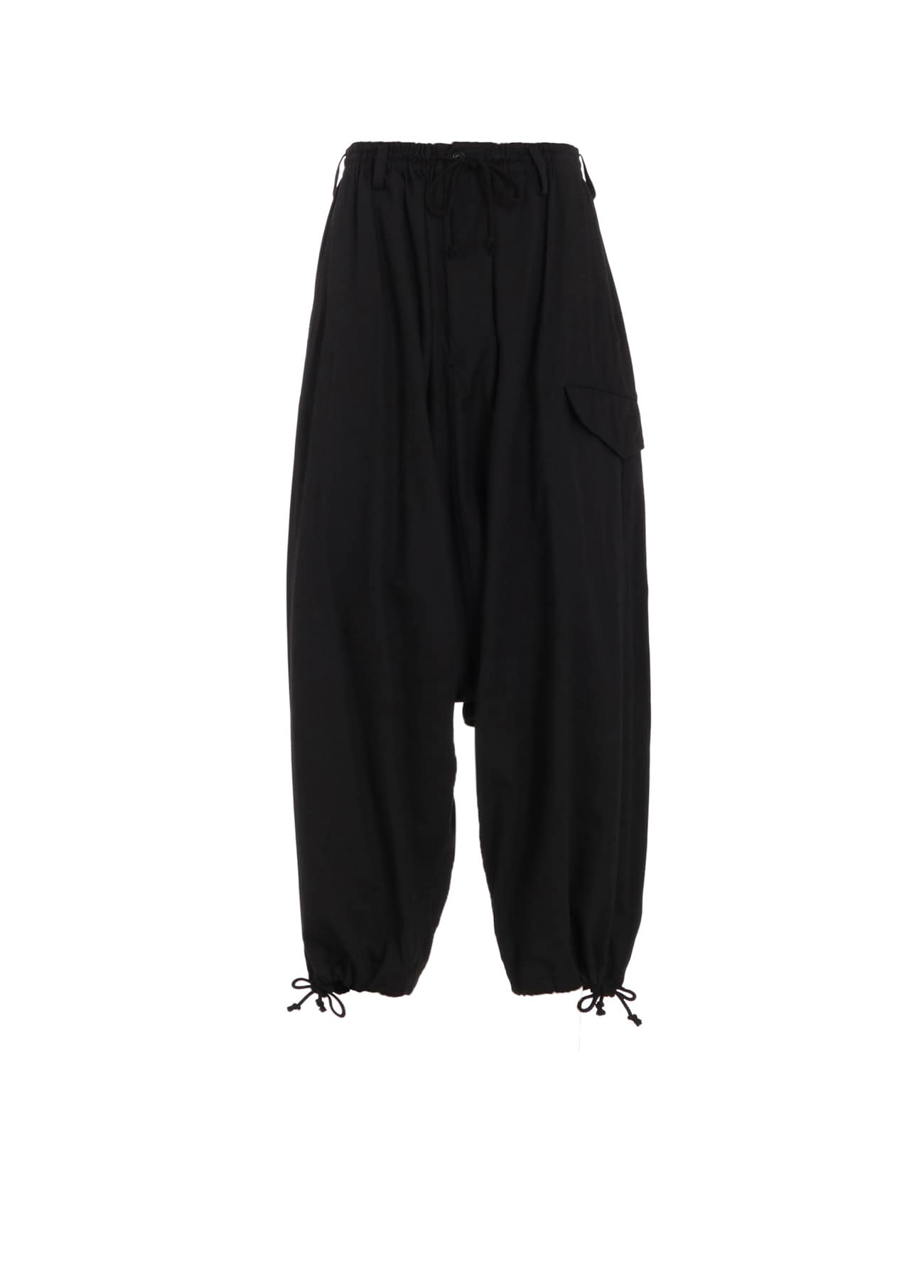 COTTON TWILL WIDE SAROUEL PANTS(S Black): S'YTE｜THE SHOP YOHJI