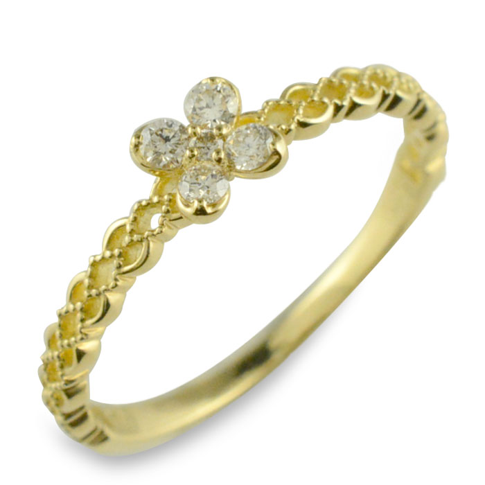 楽天市場】k18 リング ダイヤモンド イエローゴールド ダイヤモンド