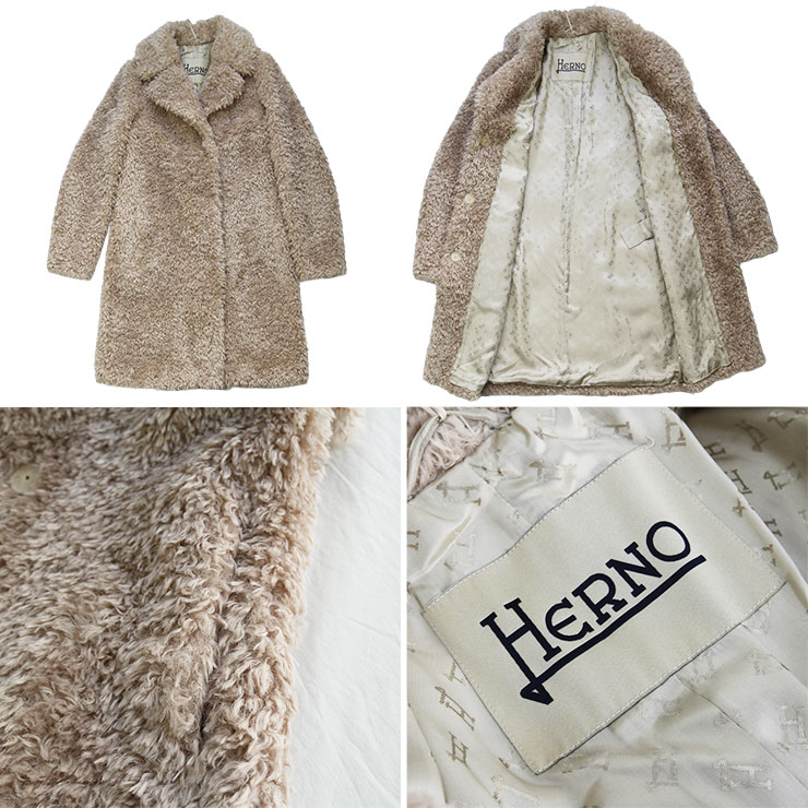楽天市場】HERNO ヘルノ レディース エコファーコート ロング丈