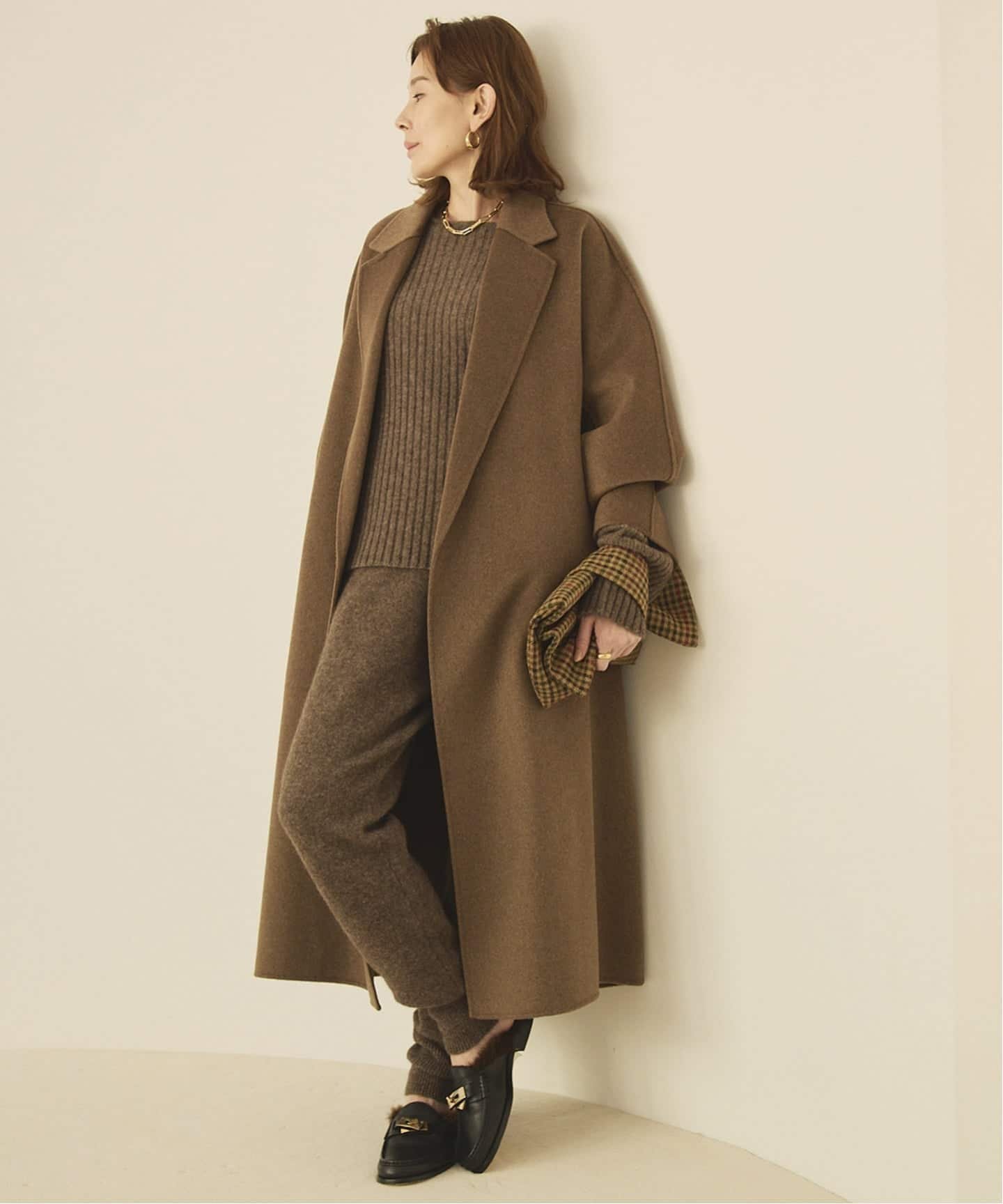 VERMEIL par iena｜カシミヤリバーロングコート | Rakuten Fashion