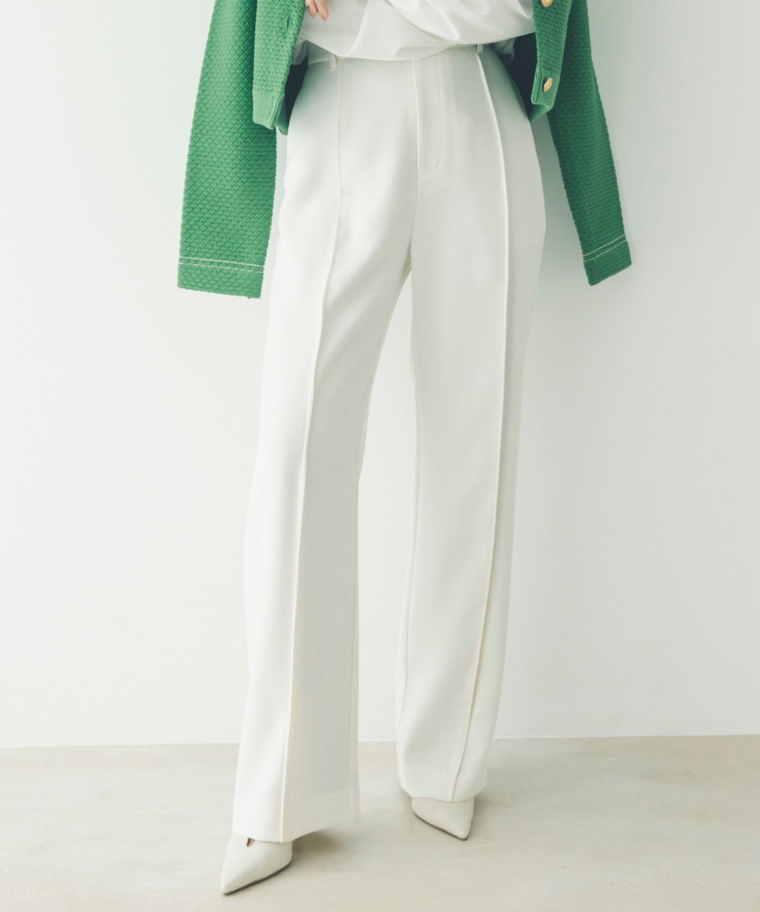 anuans｜ダブルサテンストレートパンツ | Rakuten Fashion(楽天