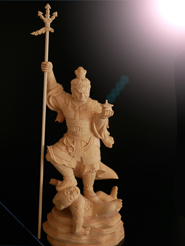 楽天市場】毘沙門天 木彫り 仏像 置物 『一刀彫 / 素材：桧』 : 津山