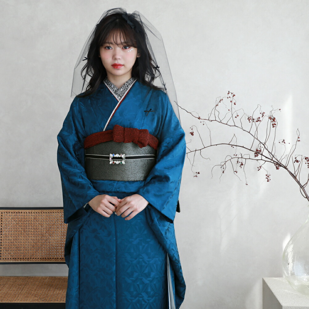 楽天市場】【最大30日間レンタル】 振袖 レンタル 成人式 青色 1月 1