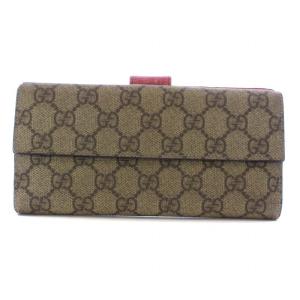二つ折り 長財布 ウォレット Wホック GGスプリーム ロゴ 総柄 PVC