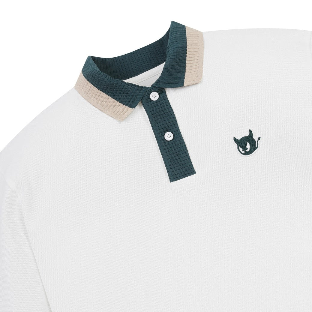 MEN WAACKYピケポロシャツ アイボリー