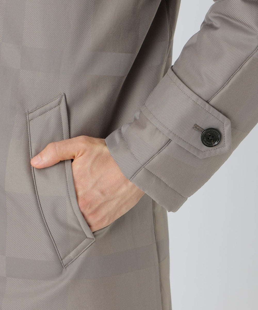 シャドーチェックパデッドステンカラーコート（ブルゾン）｜BLACK