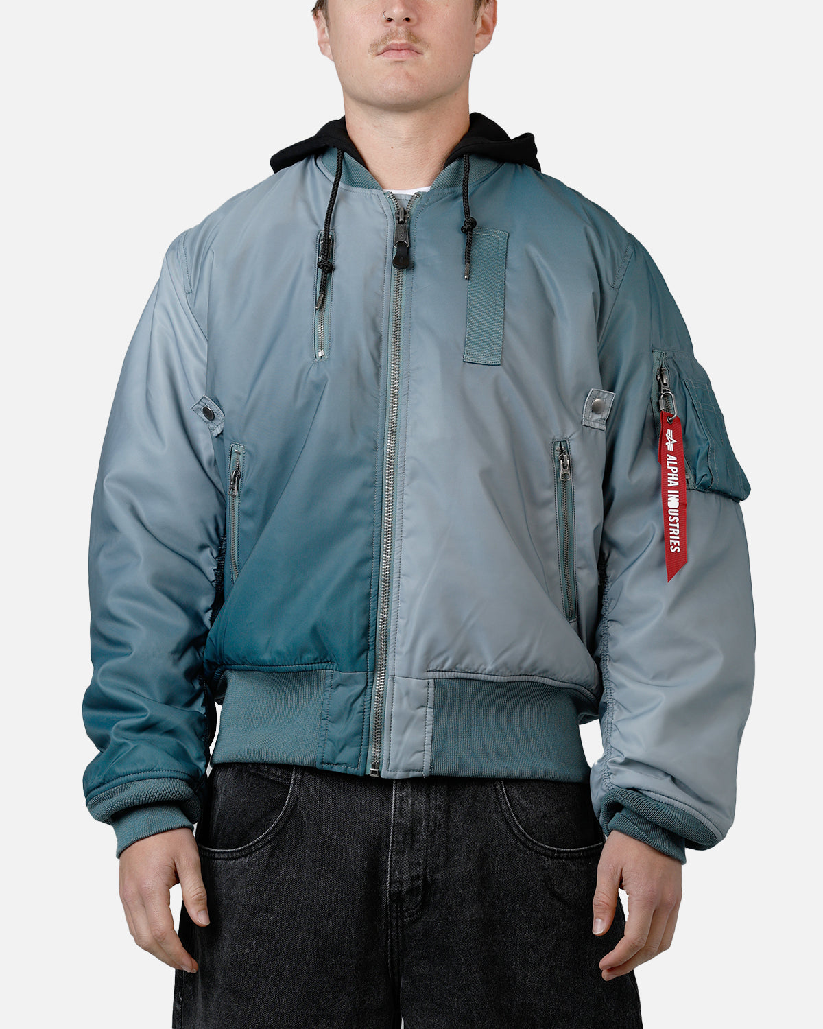 Alpha Industries Gradient Washed Flight Jacket Blue | Culture Kings US