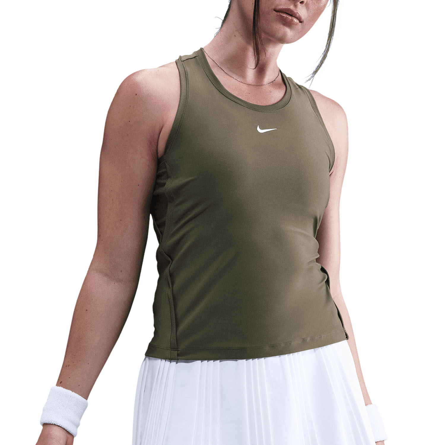 Nike Victory Women's Tennis Tank - Medium Olive/White