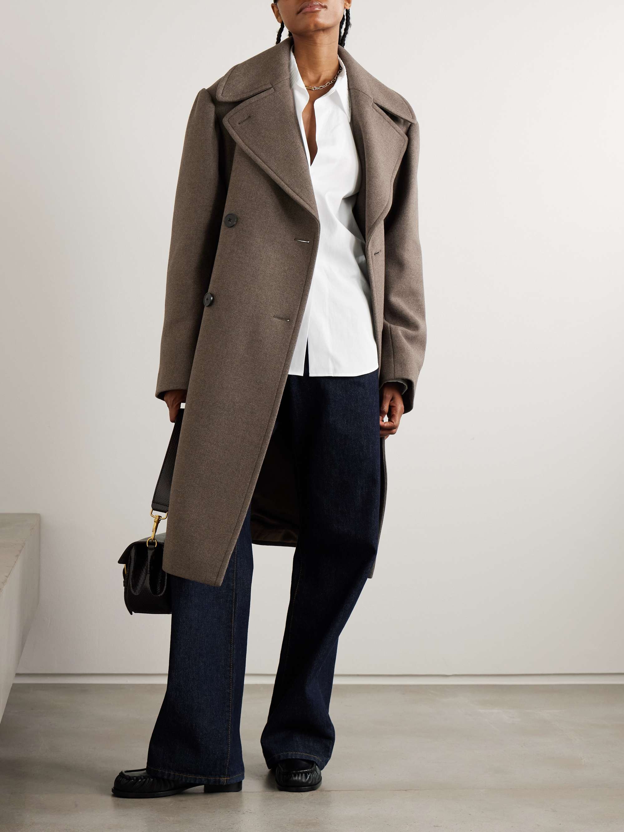 DRIES VAN NOTEN Oversized wool-blend double-breasted coat | NET-A