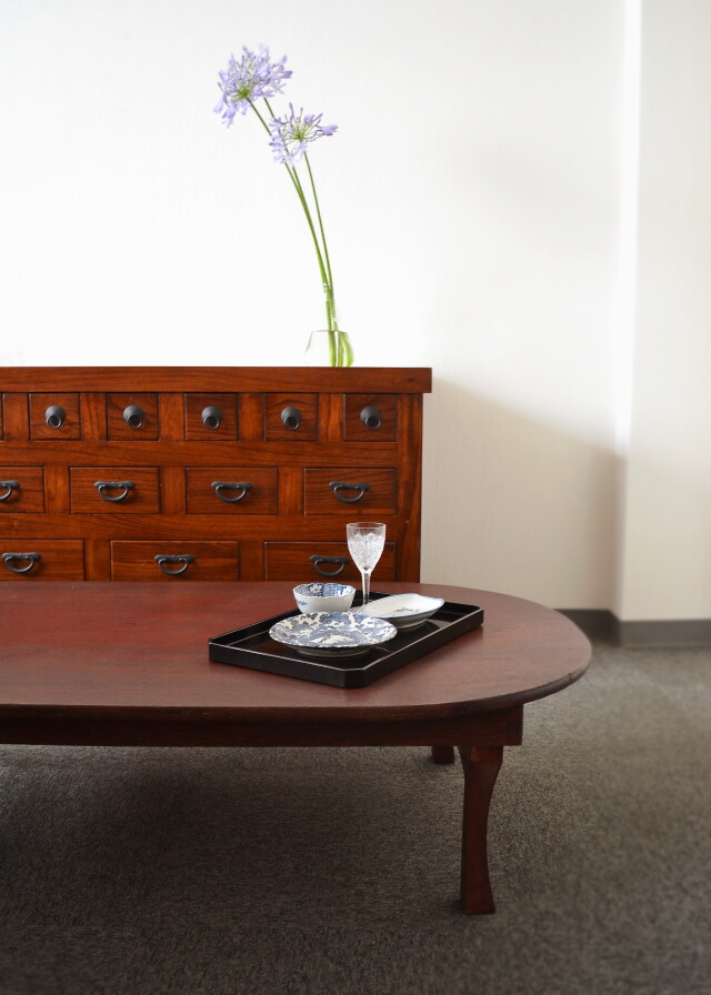 大きなちゃぶ台 楕円形ちゃぶ台 机 テーブル 民藝 古道具 食台