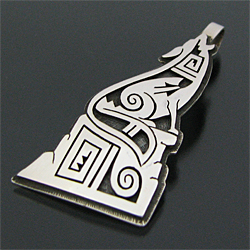 ホピ族 Berra Tawahongva コヨーテ オーバーレイ ペンダント 【送料無料】