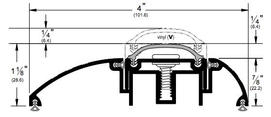 Pemko 250_V Rubber Top Threshold | Trademark Hardware