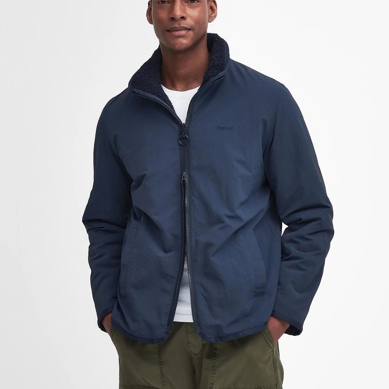 Barbour Reversible Fleece Jacket Navy | The Sporting Lodge