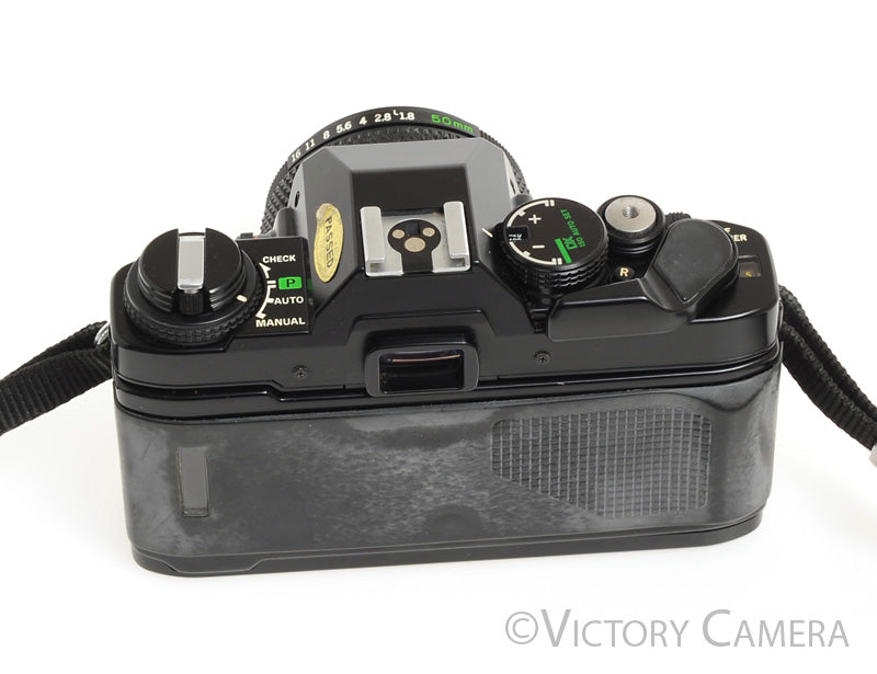 Olympus OM-PC OMPC Black 35mm Film Camera w/ Zuiko 50mm f1.8 Lens [EXC