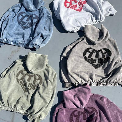 vintage like Heart Logo Hoodie – YZ