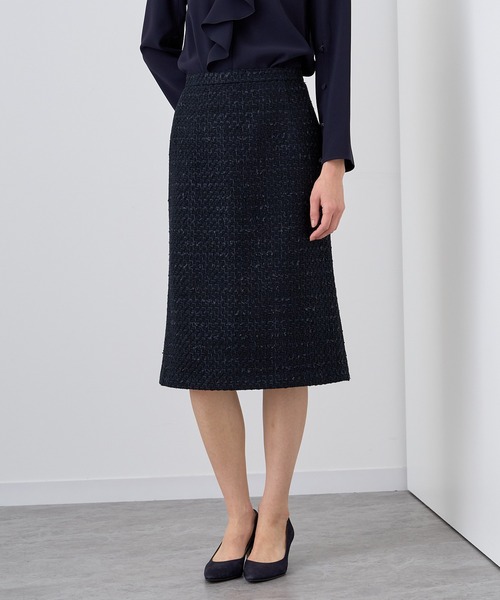 ANAYI（アナイ） スカート ミックスツイードバックフレア スカート