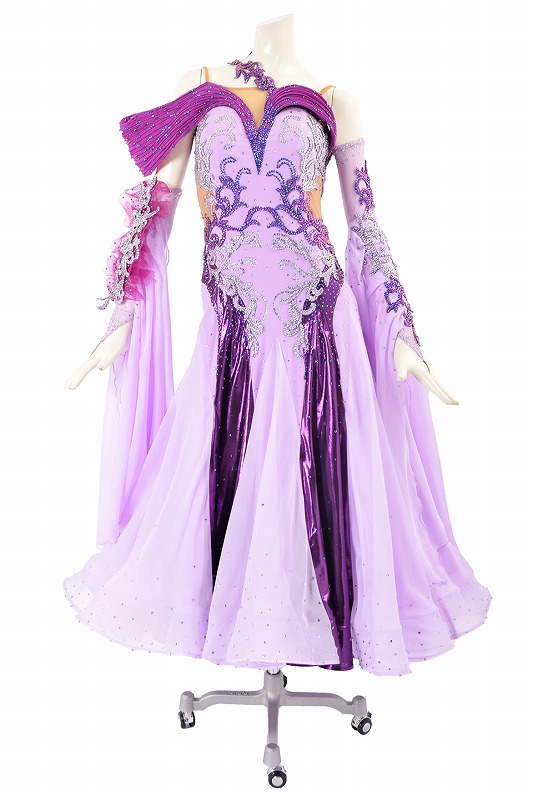 スタンダードドレス WS0655D ライラック/パープル S 社交ダンス モダン