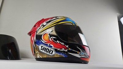 SHOEI X-14 Norick Abe Replica Full Face Helmet Used Sz Med / 3