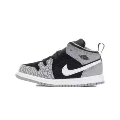 Nike Air Jordan 1 AJ1 Mid TD Toddler Elephant Print Grey Multi