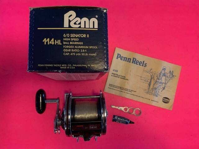 VINTAGE PENN SPECIAL SENATOR 114HL 6/0 FISHING REEL WITH ORIGINAL