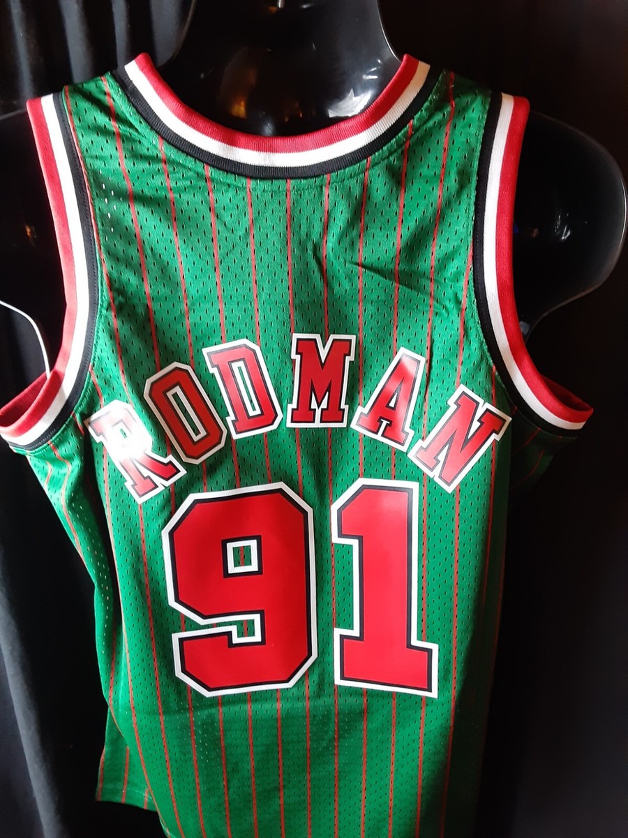 Chicago Bulls Rodman #91 Men's Mitchell Ness Swingman Jersey MSRP
