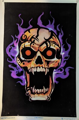BLACK LIGHT POSTER ~ Vampire II Skull #1863 2008 Brian Fox 23x35