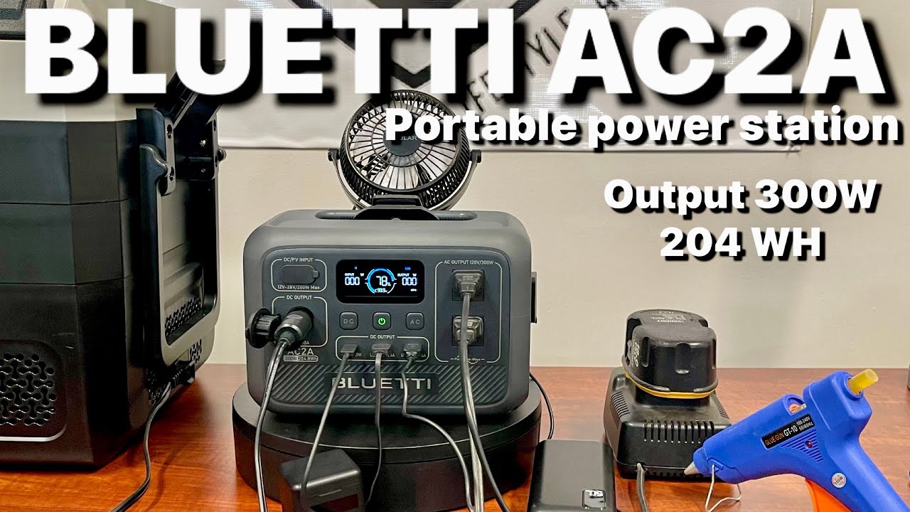 BLUETTI AC2A Lightest Portable Power Station 300 Watts 204AH - YouTube