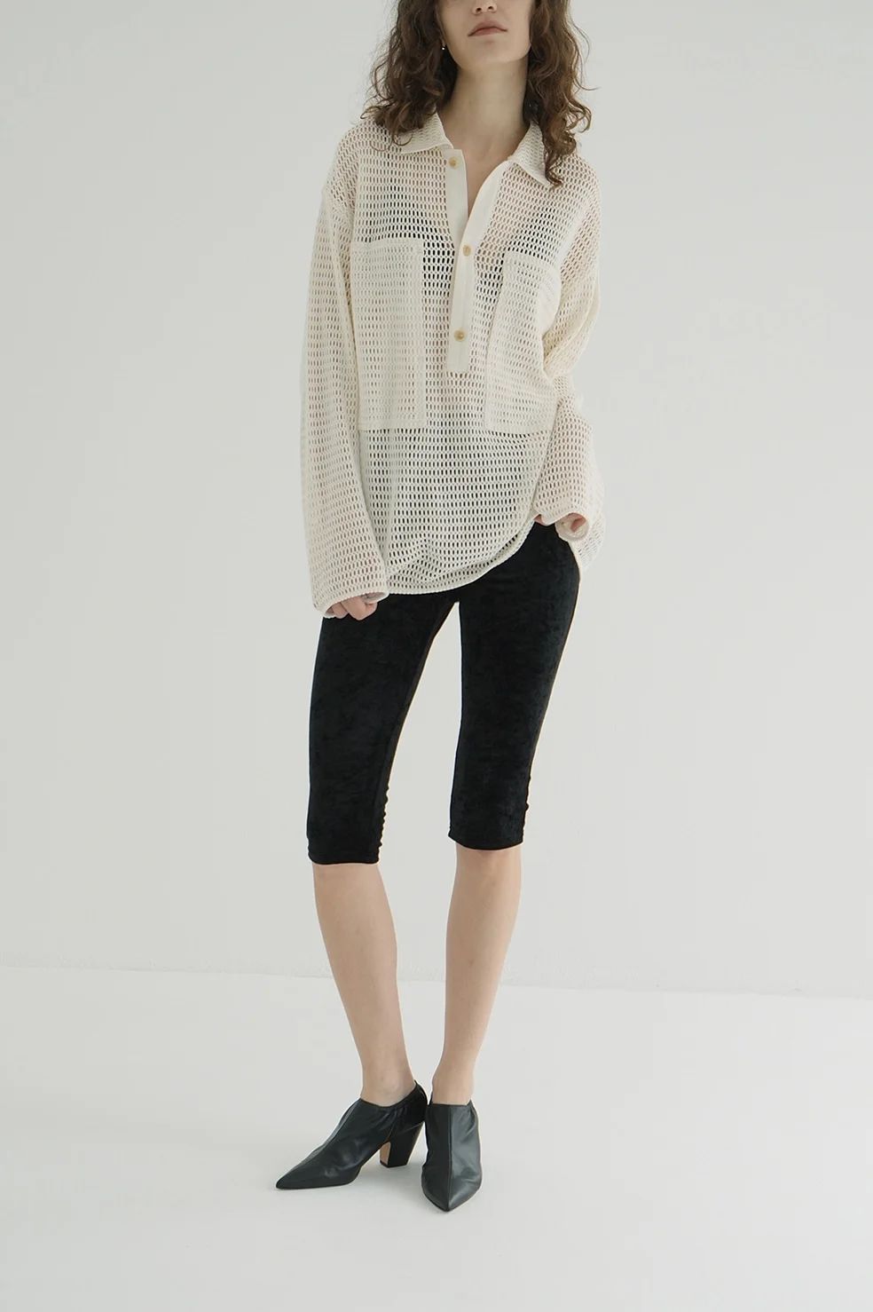 CLANE - ベロアカプリパンツ - VELOUR CAPRI PANTS BLACK | ADDICT WEB