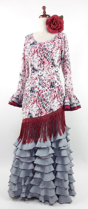 フラメンコ衣装 白・赤・黒水玉・ツーピース