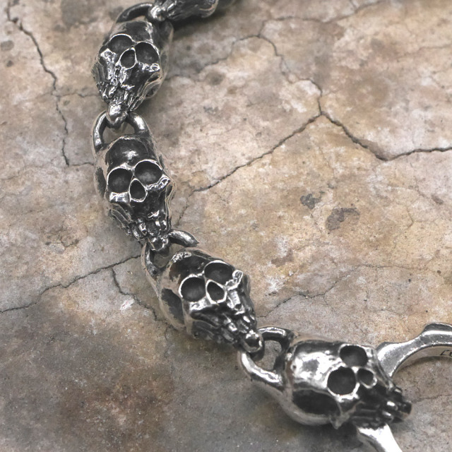 TOOL925 スカル×ボルト シルバーブレスレット skull × bolt silver