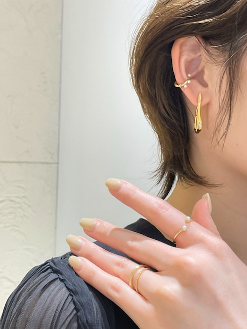 K10YG パール ハグカフ リバーシブル（イヤーカフ）｜ete（エテ）の