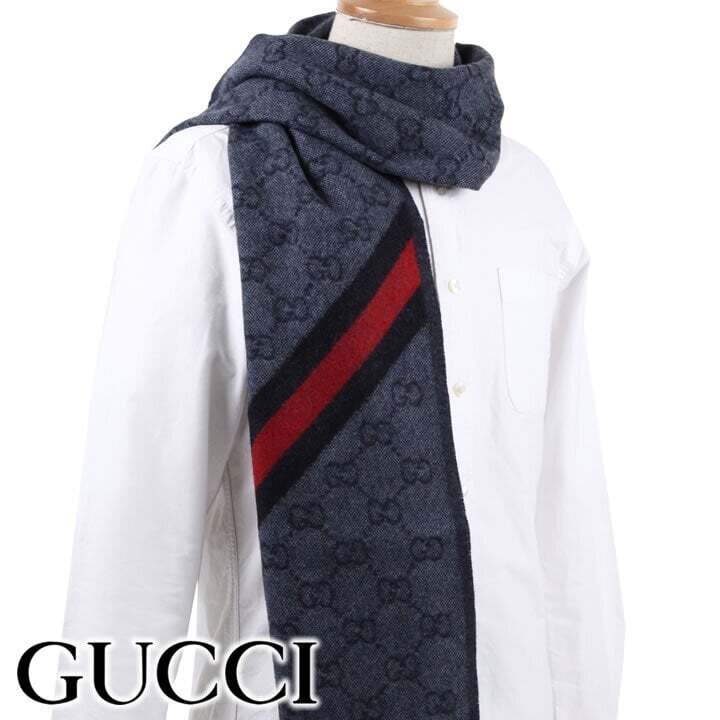 グッチ マフラー GUCCI ウール100% 男性 女性 男女兼用 メンズ