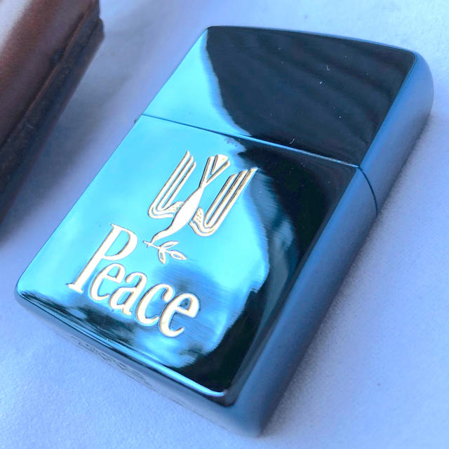 ZIPPO - 絶版希少 初代 Peace ブルーチタン 1993年 zippo ジッポーの
