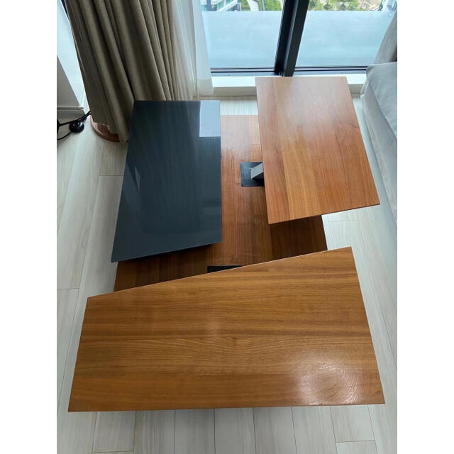 格安✤ボーコンセプト New Yorkダイニングテーブル クリアガラス天板