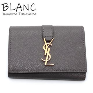 新品 イヴサンローラン YSL カサンドラロゴ 型押し レザー キーケース