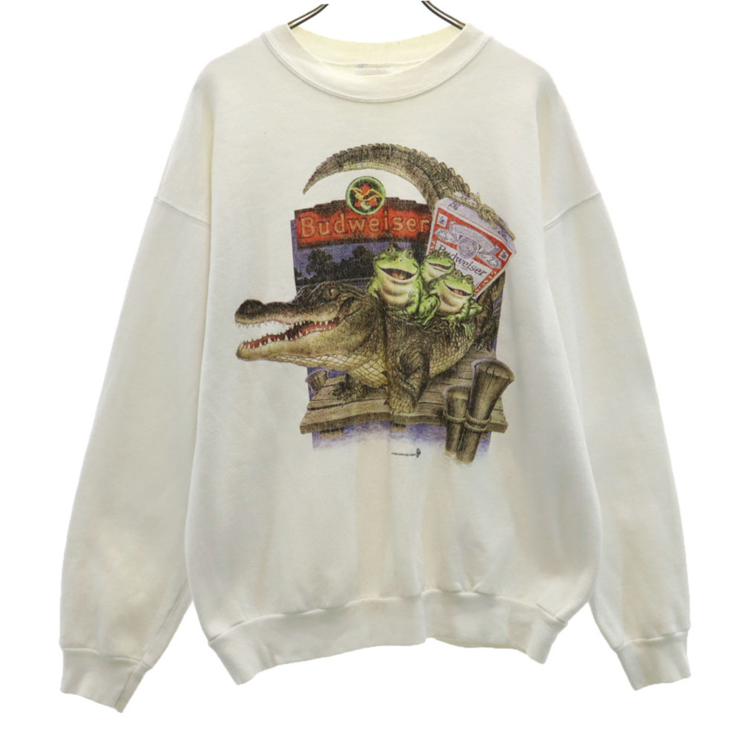 90s Budweiser バドワイザー 企業 スウェット グレー L相当 BUDWEISER