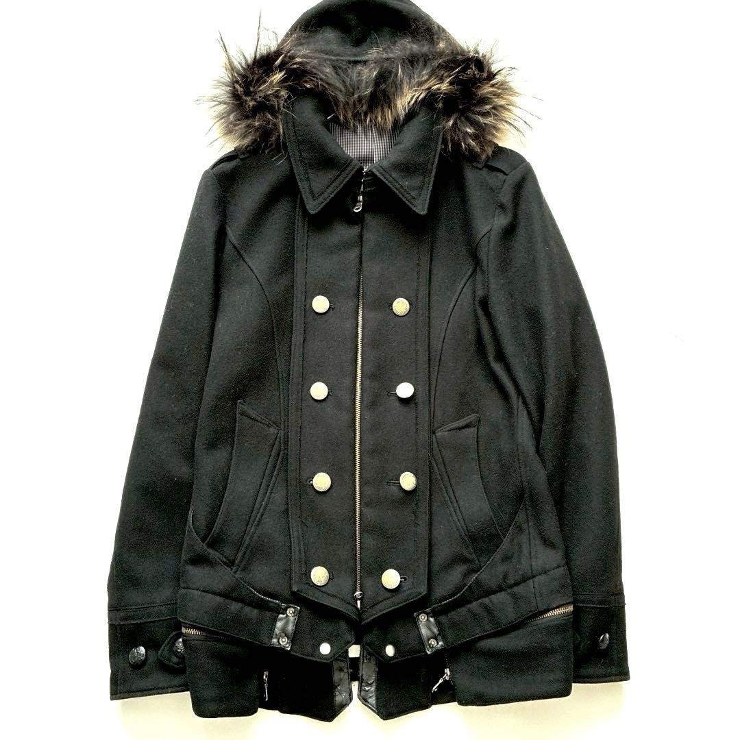 PPFM - 【y2k】PPFM ナポレオンジャケット L ギミック ラクーンファー