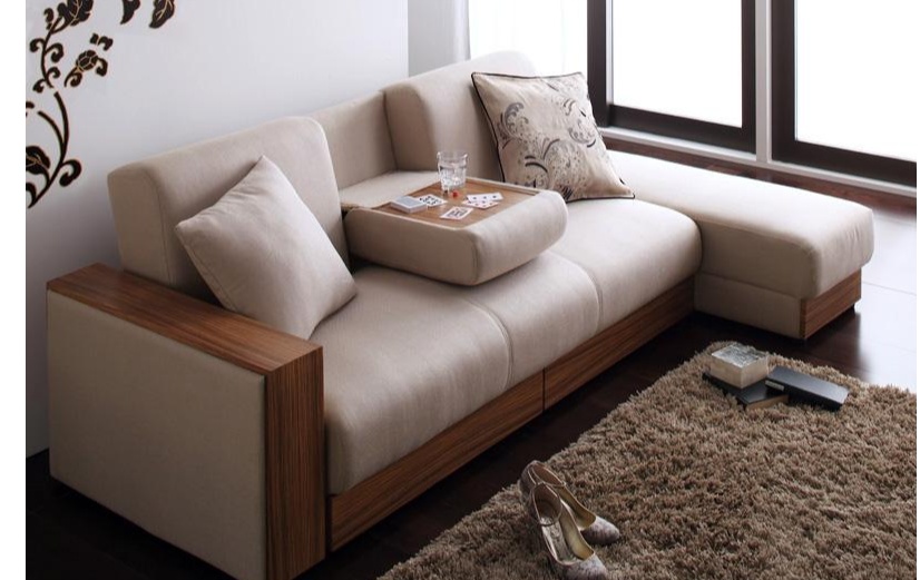 収納付きソファベッド テーブル付き