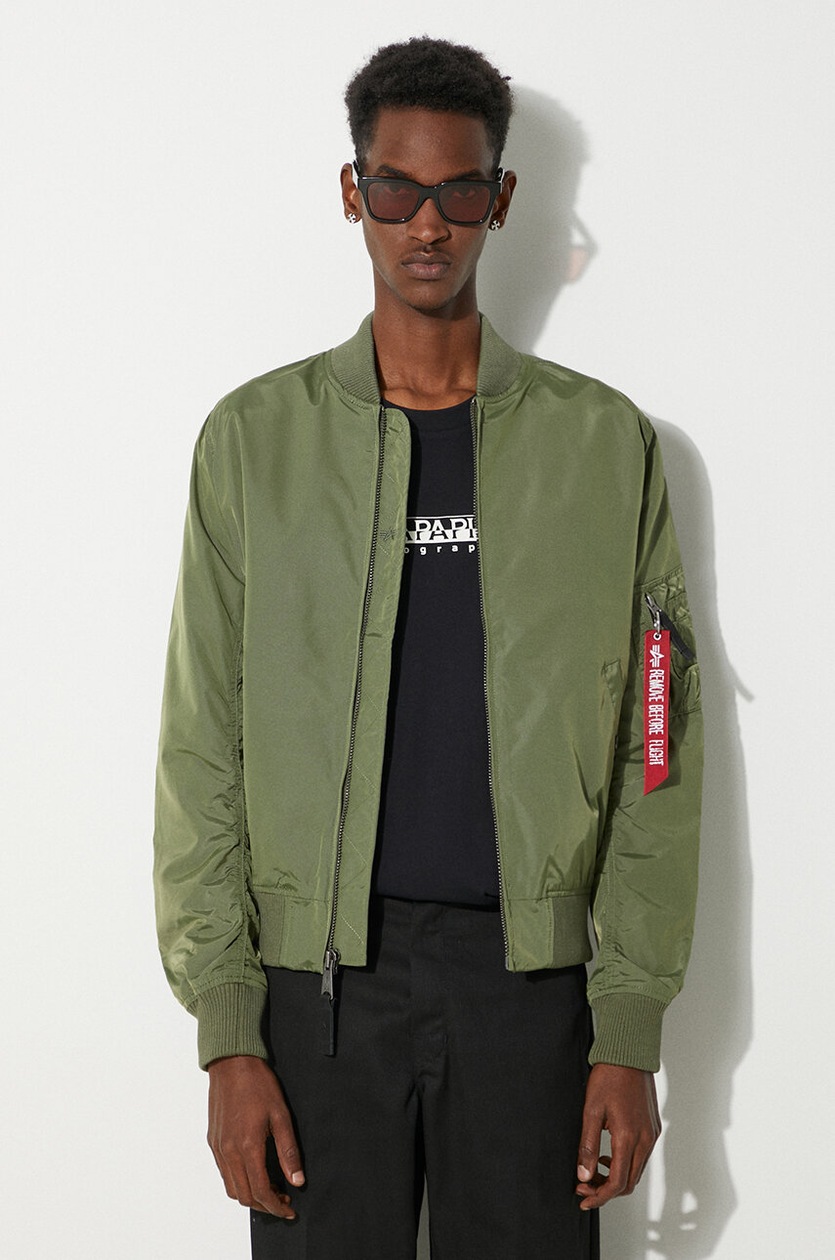 Alpha Industries bomber jacket MA-1 TT men's green color 191103.01