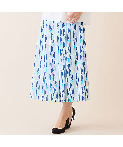 洗える・セットアップ可】幾何柄フレアスカート（12041632