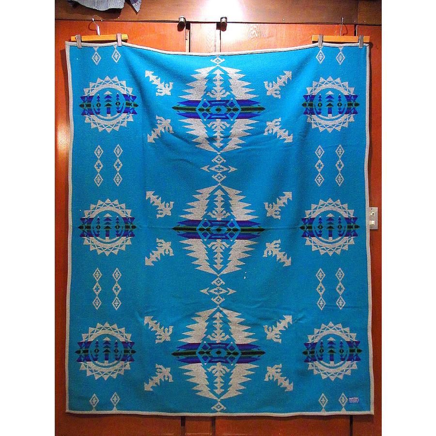 ビンテージ○PENDLETON Beaver Stateネイティブ柄ウールブランケット約