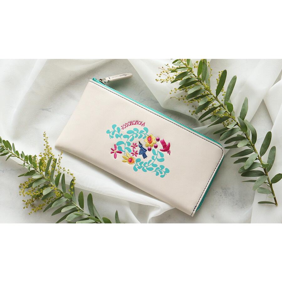 Sybilla（シビラ） L字ファスナー長財布 薄型 刺繍 花 jocomomola