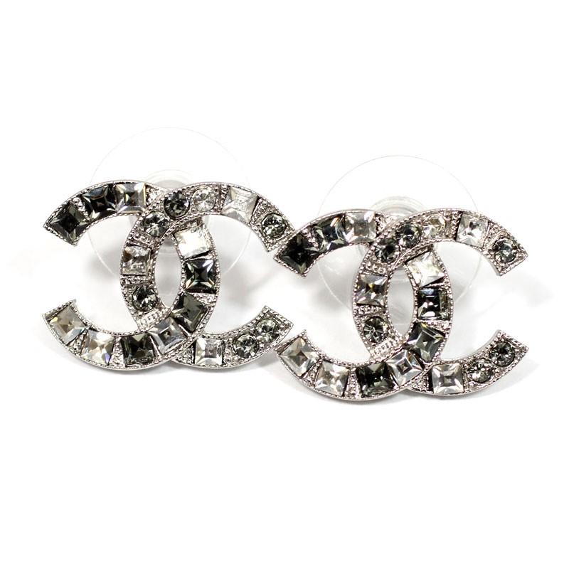 CHANEL（シャネル） ピアス COCO ココマーク ガンメタル ライン