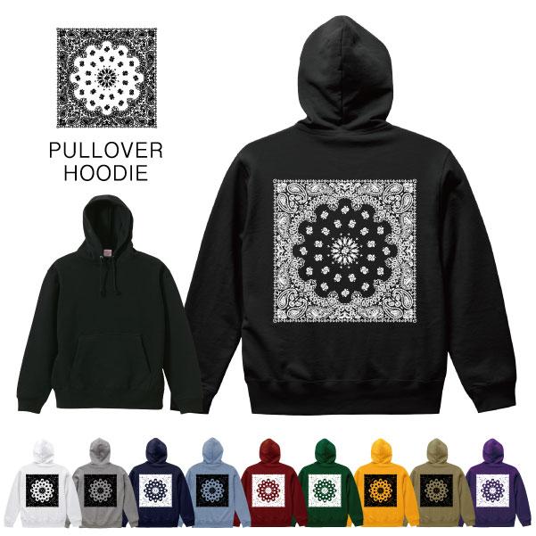 ペイズリー バンダナ柄 トップス プルオーバー パーカー 裏パイル