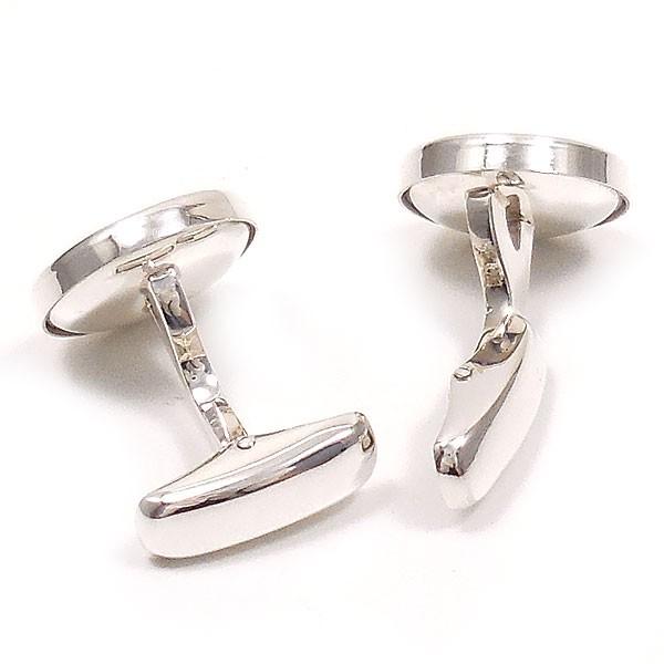 カフスボタン カフリンクス イニシャル名入れ刻印 シルバー925 丸型