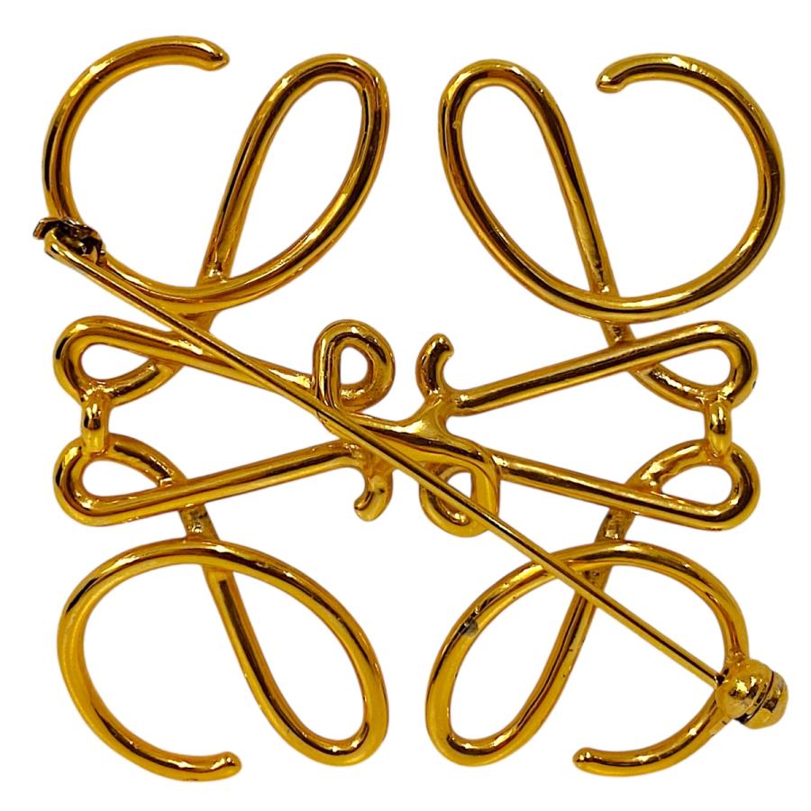 LOEWE（ロエベ） アナグラムブローチ ゴールド系 レディース