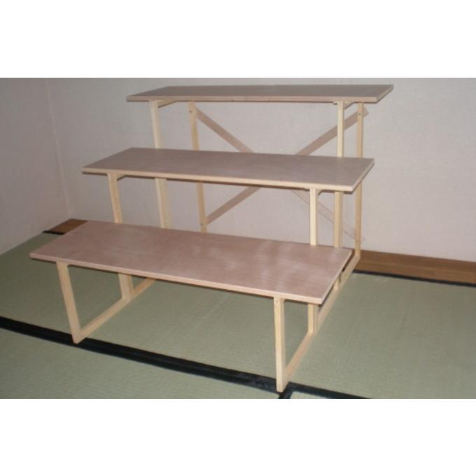 木製後飾り祭壇 3尺三段 白布・写真立て付き 即日発送可！ : 家送葬